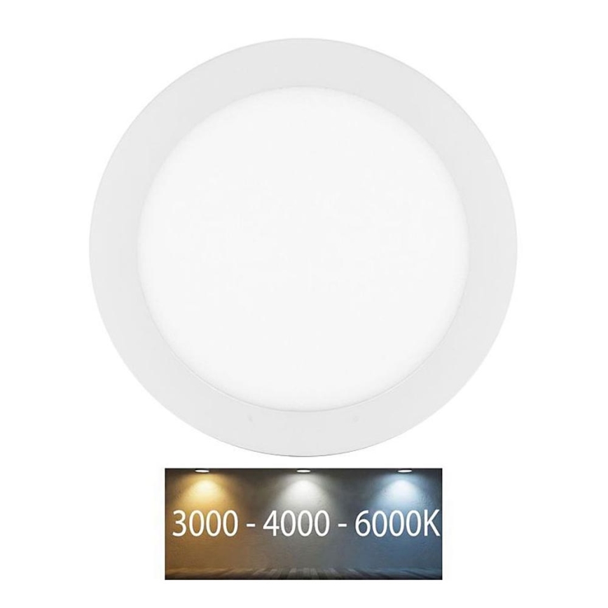 LED Kylpyhuoneen upotettava valo LADA LED/12W/230V 3000/4000/6000K halkaisija 17 cm IP44 valkoinen