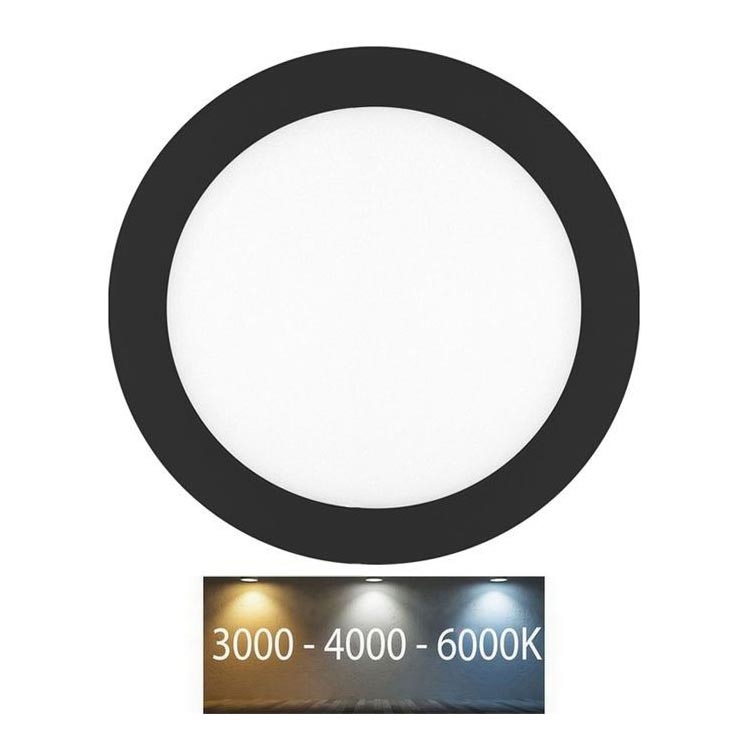LED Kylpyhuoneen upotettava valo LADA LED/25W/230V 3000/4000/6000K halkaisija 30 cm IP44 musta