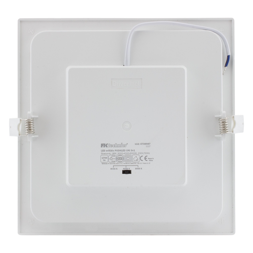 LED Kylpyhuoneen upotettava valo LED/18W/230V 3000/4000/6000K IP44