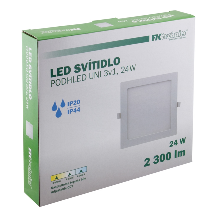 LED Kylpyhuoneen upotettava valo LED/24W/230V 3000/4000/6000K IP44