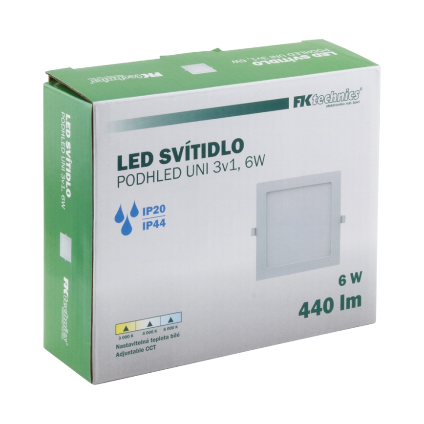 LED Kylpyhuoneen upotettava valo LED/6W/230V 3000/4000/6000K IP44