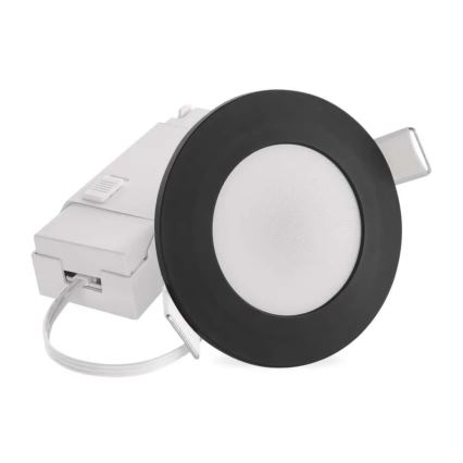 LED Kylpyhuoneen upotettava valo LORI LED/4,5W/230V IP65 2700/4000K halkaisija 8,5 cm musta