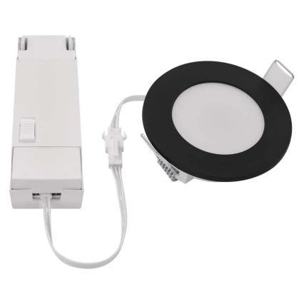 LED Kylpyhuoneen upotettava valo LORI LED/4,5W/230V IP65 2700/4000K halkaisija 8,5 cm musta