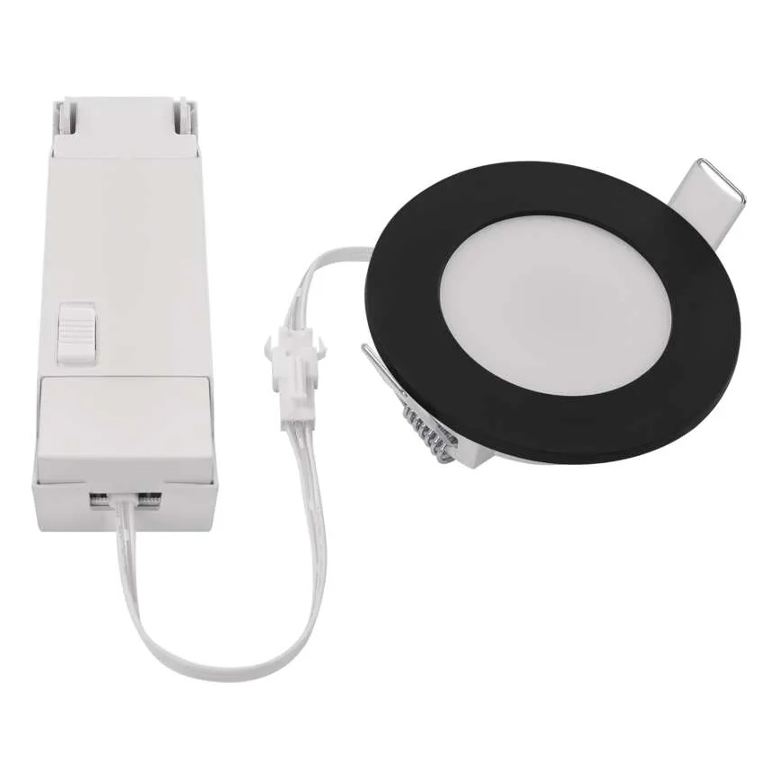 LED Kylpyhuoneen upotettava valo LORI LED/4,5W/230V IP65 2700/4000K halkaisija 8,5 cm musta