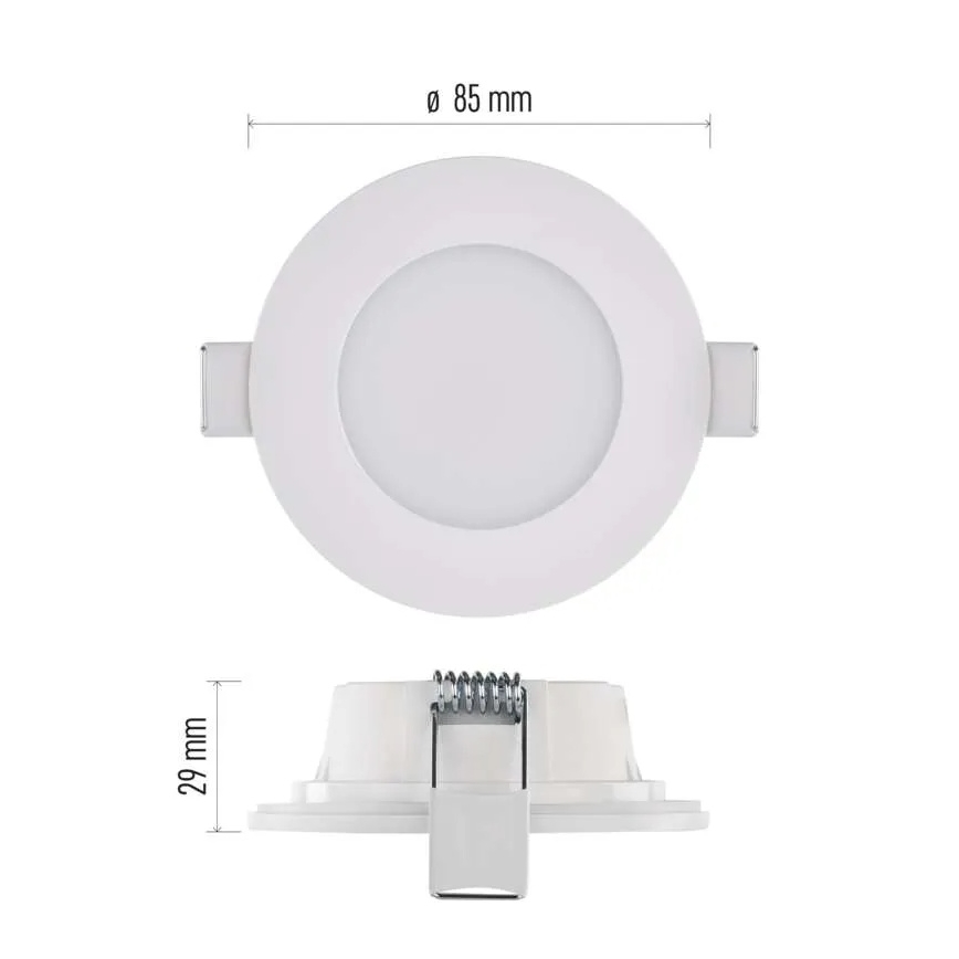 LED Kylpyhuoneen upotettava valo LORI LED/4,5W/230V IP65 2700/4000K halkaisija 8,5 cm valkoinen
