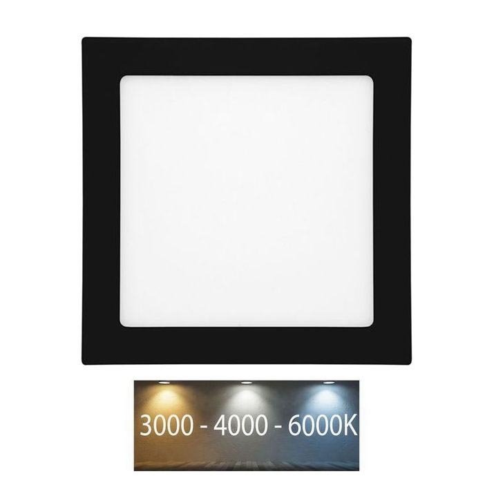 LED Kylpyhuoneen upotettava valo RAFA LED/18W/230V 3000/4000/6000K 22x22 cm IP44 musta