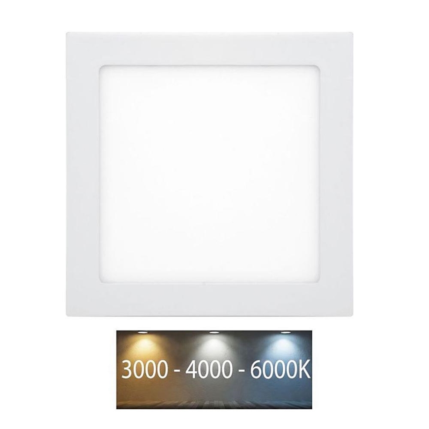 LED Kylpyhuoneen upotettava valo RAFA LED/18W/230V 3000/4000/6000K 22x22 cm IP44 valkoinen