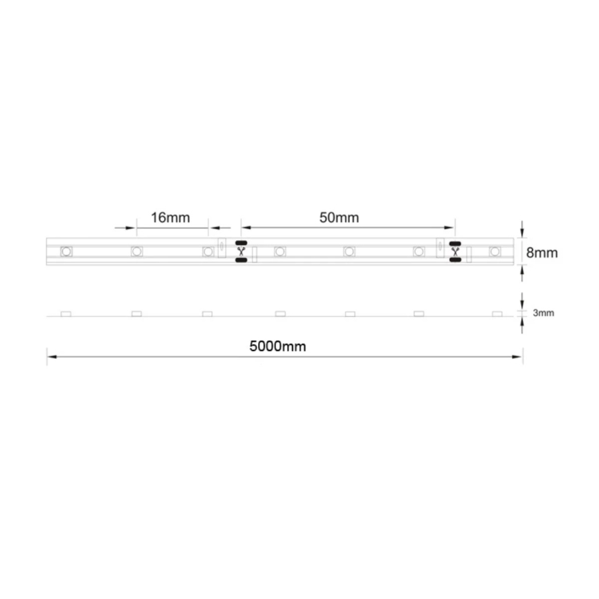 LED-kylpyhuoneenauha 5m 8,5W / 12V IP44 3000K