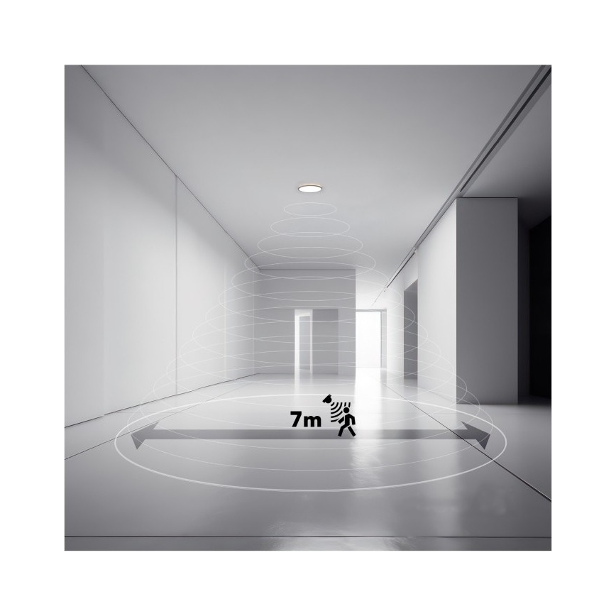 LED Kylpyhuonevalaisin liiketunnistimella ja hämäräkytkimellä NIVERA LED/32W/230V IP54 3000/4000/6000K halkaisija 42 cm musta + kaukosäädin