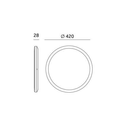 LED Kylpyhuonevalaisin liiketunnistimella ja hämäräkytkimellä NIVERA LED/32W/230V IP54 3000/4000/6000K halkaisija 42 cm musta + kaukosäädin