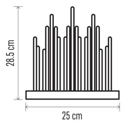 LED-kynttelikkö joulu 19xLED/3xAA harmaa