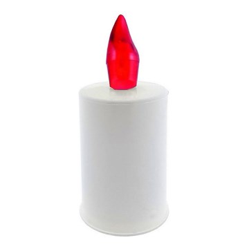 LED Kynttilä LED/2xAA lämpimänvalkoinen 10,8 cm valkoinen/punainen