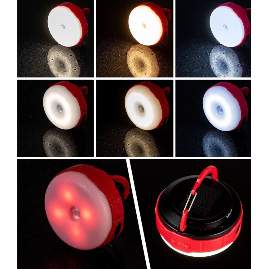 LED Himmennettävä ladattava aurinko taskulamppu virta pankki -toiminto LED/3W/5V 3000/4000/6500K IPX6 500 kiiltävä 2000 mAh
