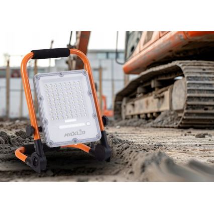 Himmennettävä ladattava LED-heittovalo jalustalla LED/50W/3,2V 4500K 5000 mAh IP65 oranssi