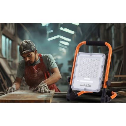 Himmennettävä ladattava LED-heittovalo jalustalla LED/50W/3,2V 4500K 5000 mAh IP65 oranssi