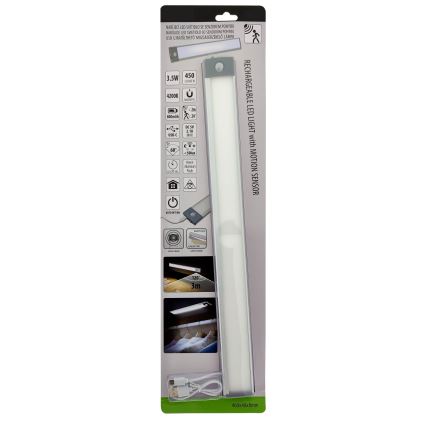 LED Ladattava kalustevalaistus anturilla LED/3,5W/5V USB 800 mAh 4200K 46 cm