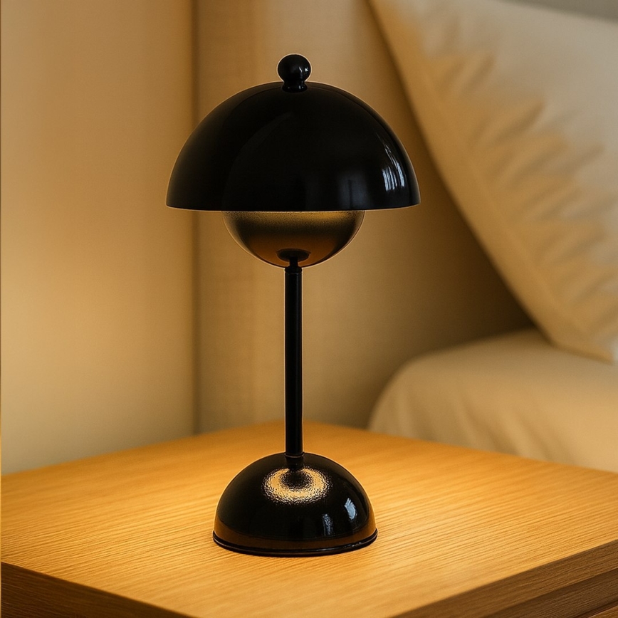 LED-ladattava kosketusohjattu pöytävalaisin COSTA LED/3W/5V 2400 mAh 3000-6000K musta