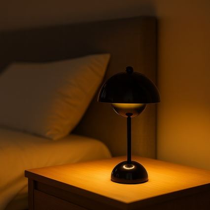 LED-ladattava kosketusohjattu pöytävalaisin COSTA LED/3W/5V 2400 mAh 3000-6000K musta