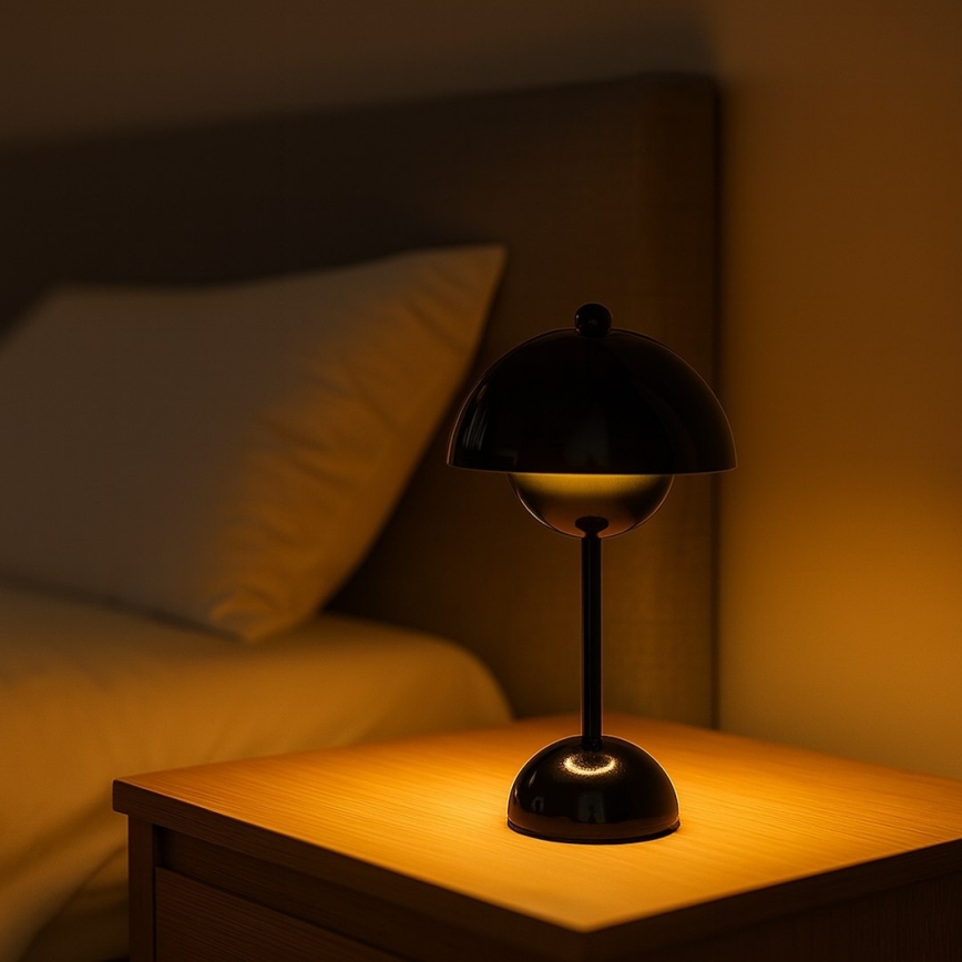 LED-ladattava kosketusohjattu pöytävalaisin COSTA LED/3W/5V 2400 mAh 3000-6000K musta