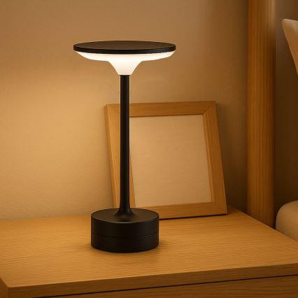 LED ladattava kosketusohjattu pöytävalaisin TAVOLO LED/2,5W/5V 2400 mAh 3000-6000K musta
