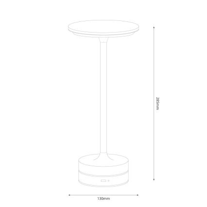 LED ladattava kosketusohjattu pöytävalaisin TAVOLO LED/2,5W/5V 2400 mAh 3000-6000K musta