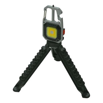 LED Ladattava monitoiminen taskulamppu telineen kanssa LED/USB-C 400 mAh