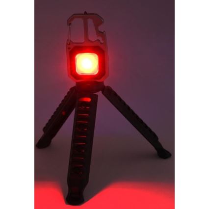 LED Ladattava monitoiminen taskulamppu telineen kanssa LED/USB-C 400 mAh