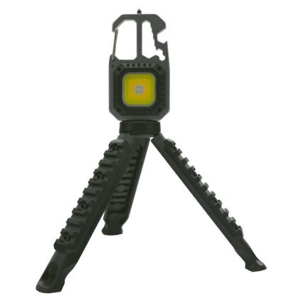 LED Ladattava monitoiminen taskulamppu telineen kanssa LED/USB-C 400 mAh