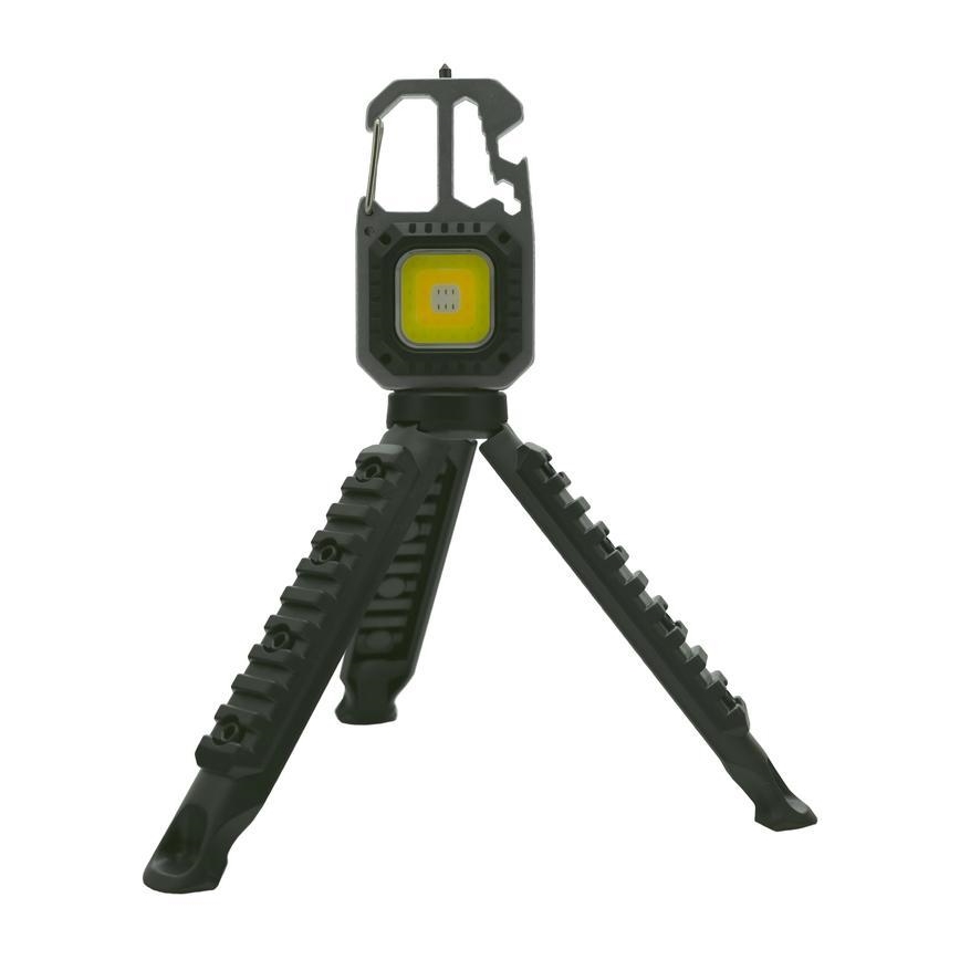 LED Ladattava monitoiminen taskulamppu telineen kanssa LED/USB-C 400 mAh
