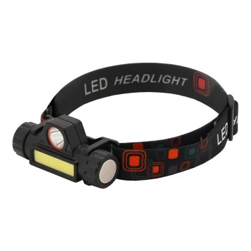 LED Ladattava otsalamppu LED/1200mAh musta/punainen