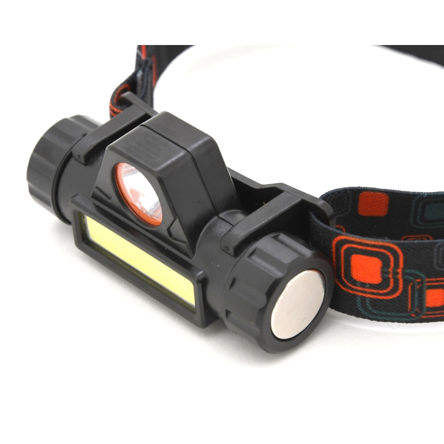 LED Ladattava otsalamppu LED/1200mAh musta/punainen