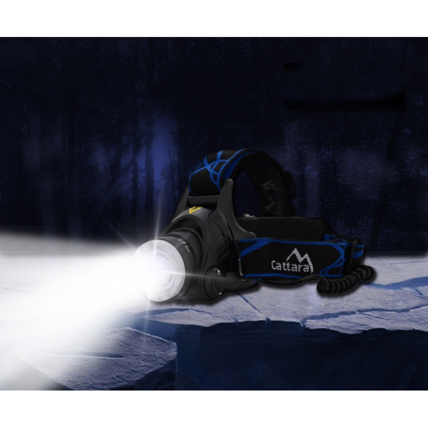 LED Ladattava otsalamppu LED/6W/7,4V IP44 musta/sininen