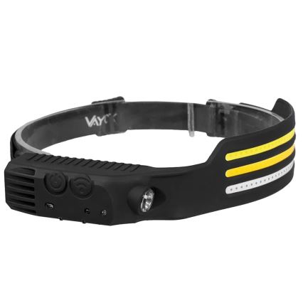 LED himmennettävä ladattava otsalamppu sensorilla ja punaisella valolla 4xLED/5V IP44 300 lm 1200 mAh