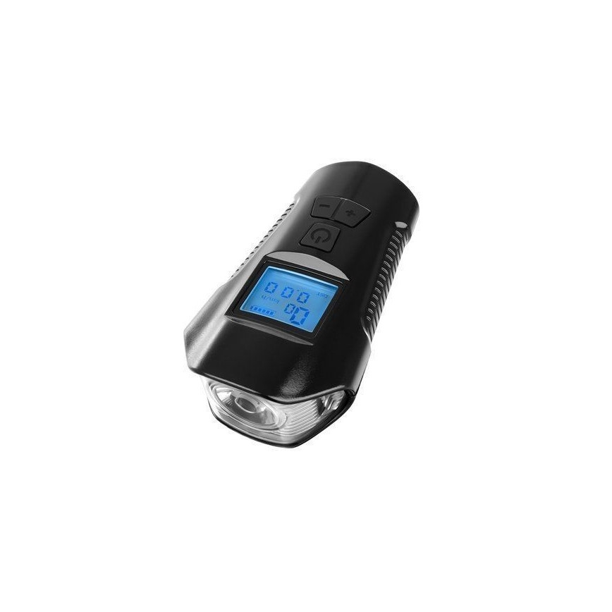 LED Ladattava polkupyörän taskulamppu laskurilla ja kellolla LED/1500 mAh IP65