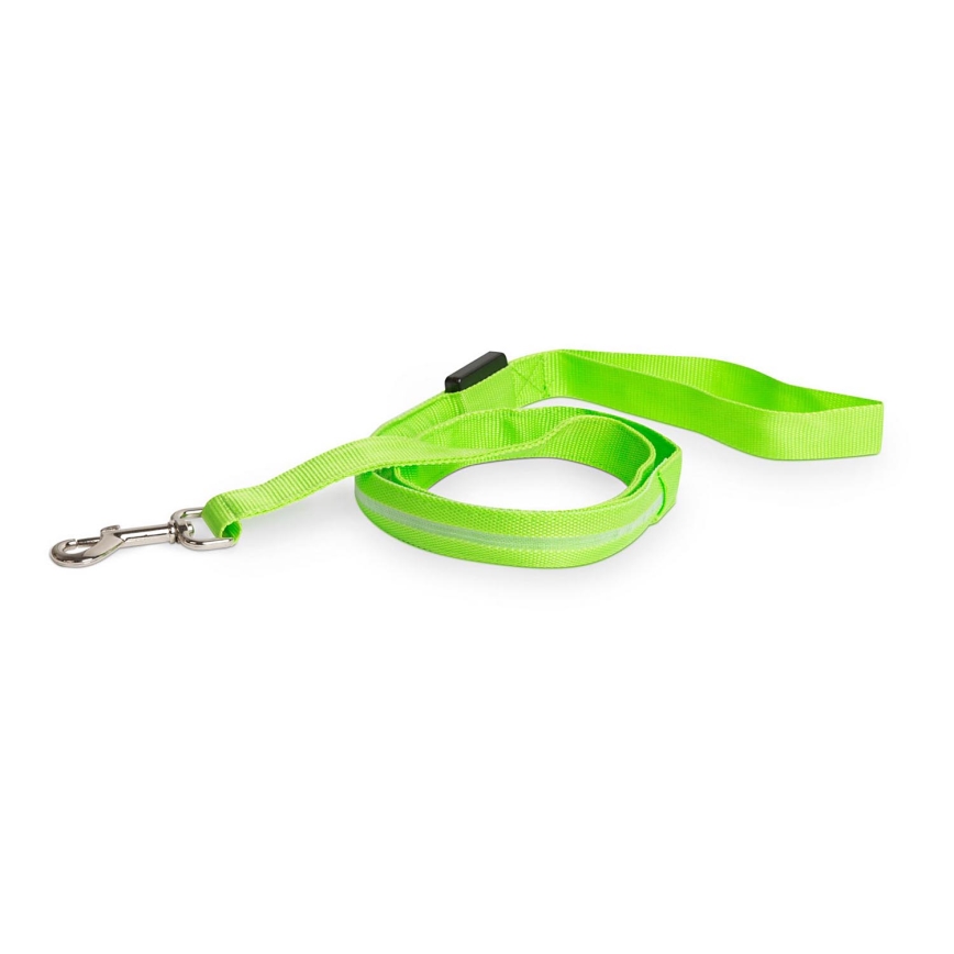 LED ladattava talutushihna 120 cm 2xCR2032/5V/40 mAh vihreä