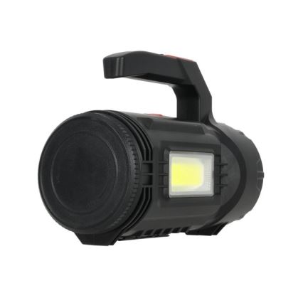 LED-ladattava taskulamppu 5V, 500 lm, 1200 mAh, musta