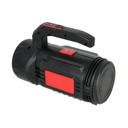 LED-ladattava taskulamppu 5V, 500 lm, 1200 mAh, musta