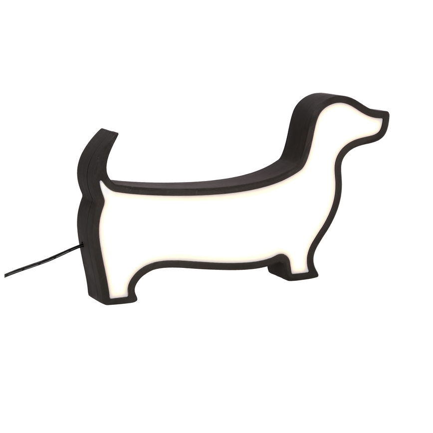 LED Lapsi Pöytälamppu DOG LED/12W/230V musta