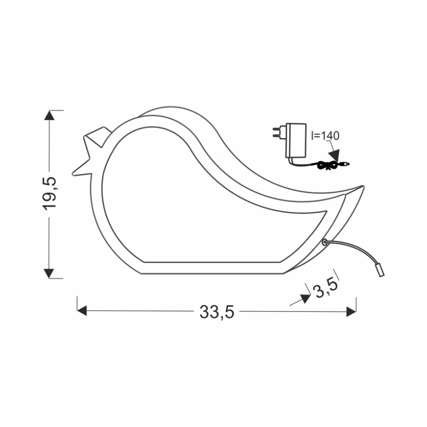 LED Lapsipöytälamppu BIRD LED/12W/230V vaaleanpunainen