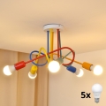 LED Lasten kattokruunu johdossa OXFORD 5xE27/15W/230V
