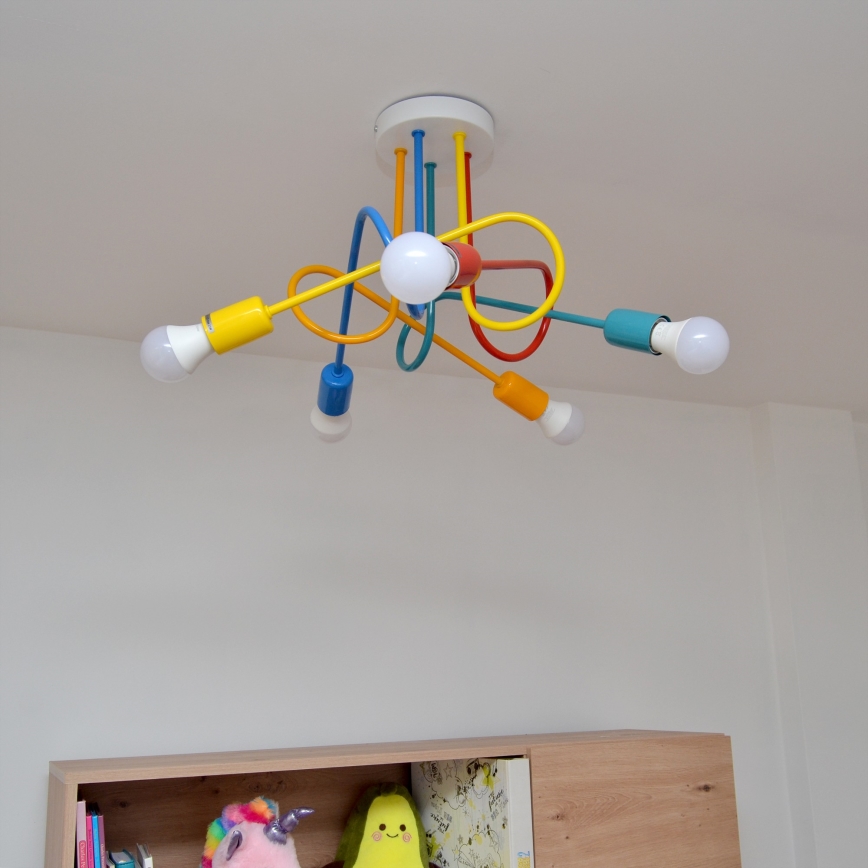 LED Lasten kattokruunu johdossa OXFORD 5xE27/15W/230V