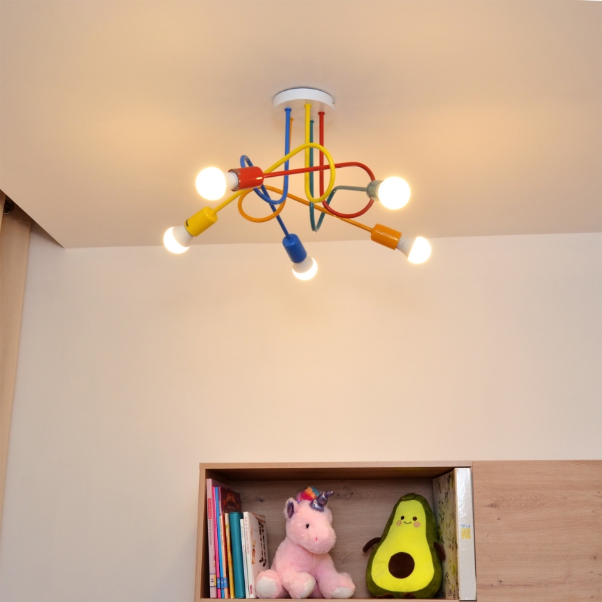 LED Lasten kattokruunu johdossa OXFORD 5xE27/15W/230V