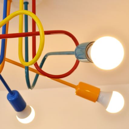 LED Lasten pinta-asennettava kattovalaisin OXFORD 5xE27/15W/230V