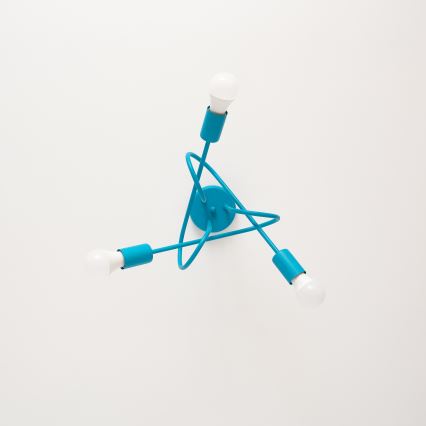 LED lasten pinta-asennettava kattokruunu OXFORD 3xE27/15W/230V sininen