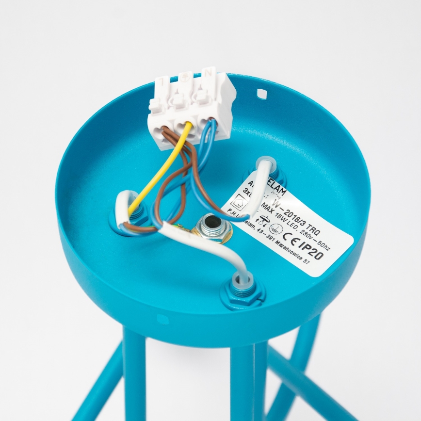 LED lasten pinta-asennettava kattokruunu OXFORD 3xE27/15W/230V sininen