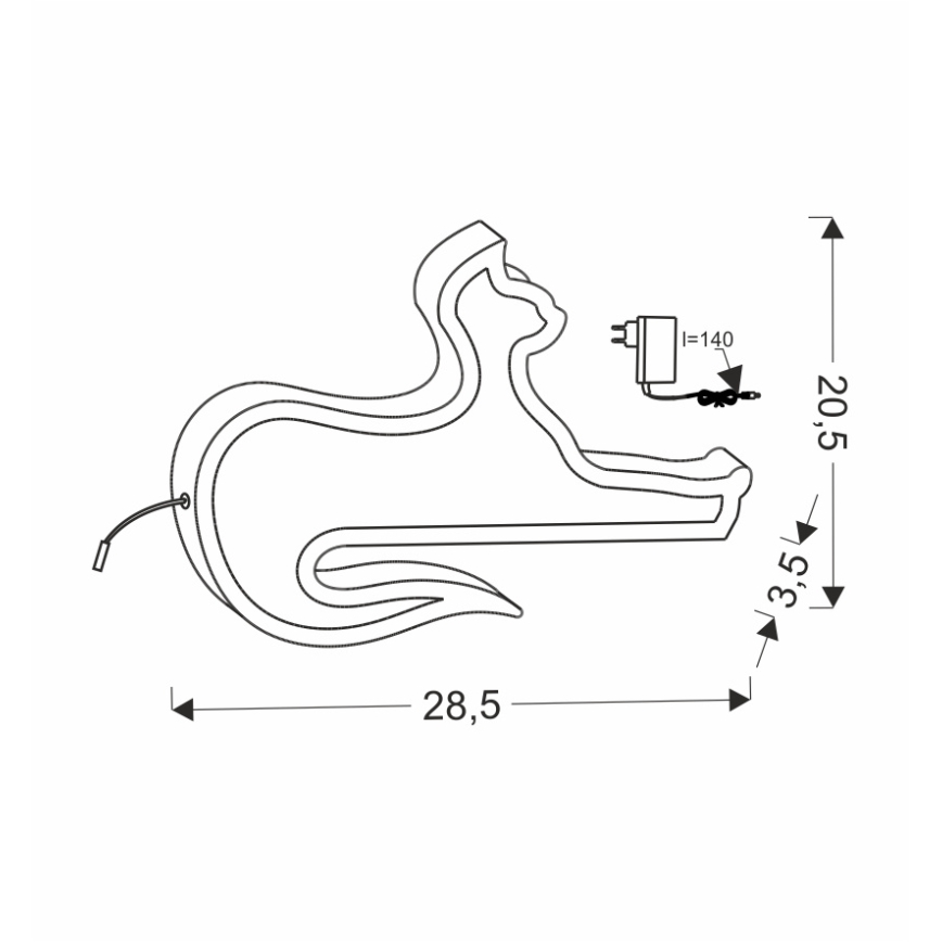 LED Lasten pöytälamppu CAT LED/13W/230V vaaleanpunainen