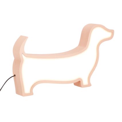 LED Lasten pöytälamppu DOG LED/12W/230V, vaaleanpunainen