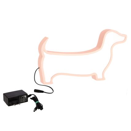 LED Lasten pöytälamppu DOG LED/12W/230V, vaaleanpunainen