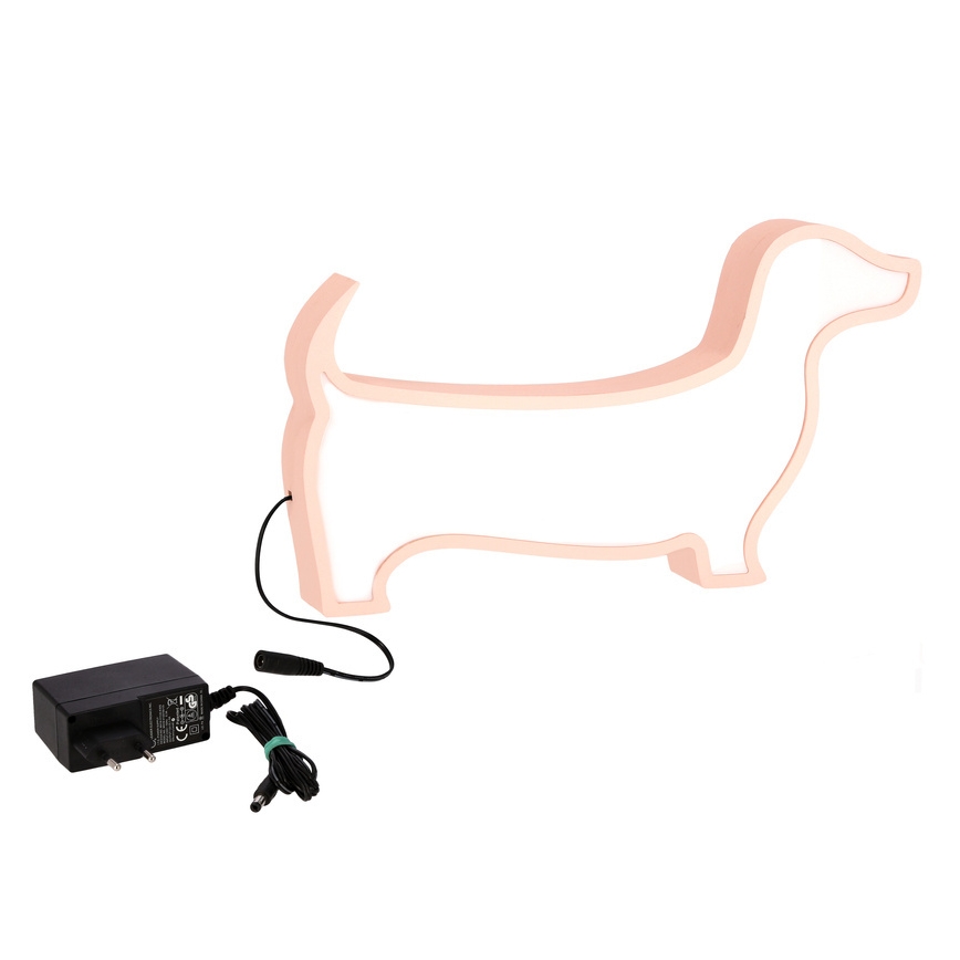 LED Lasten pöytälamppu DOG LED/12W/230V, vaaleanpunainen