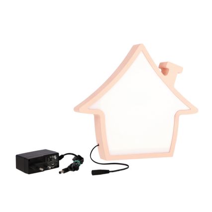 LED Lasten pöytälamppu HOUSE LED/10W/230V vaaleanpunainen